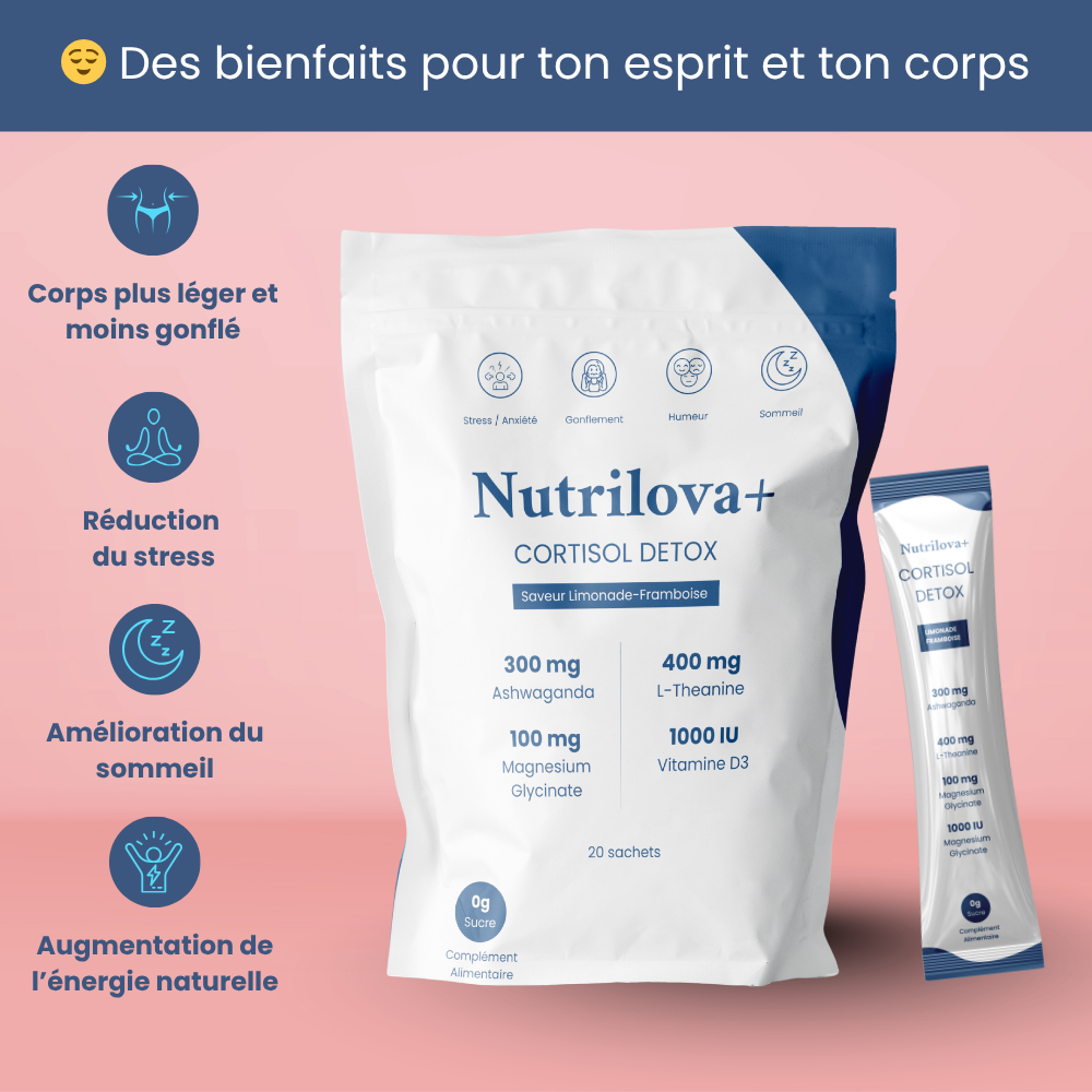 Nutrilova+® – Mélange à boire pour équilibrer le cortisol