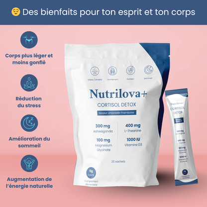 Nutrilova+® – Mélange à boire pour équilibrer le cortisol