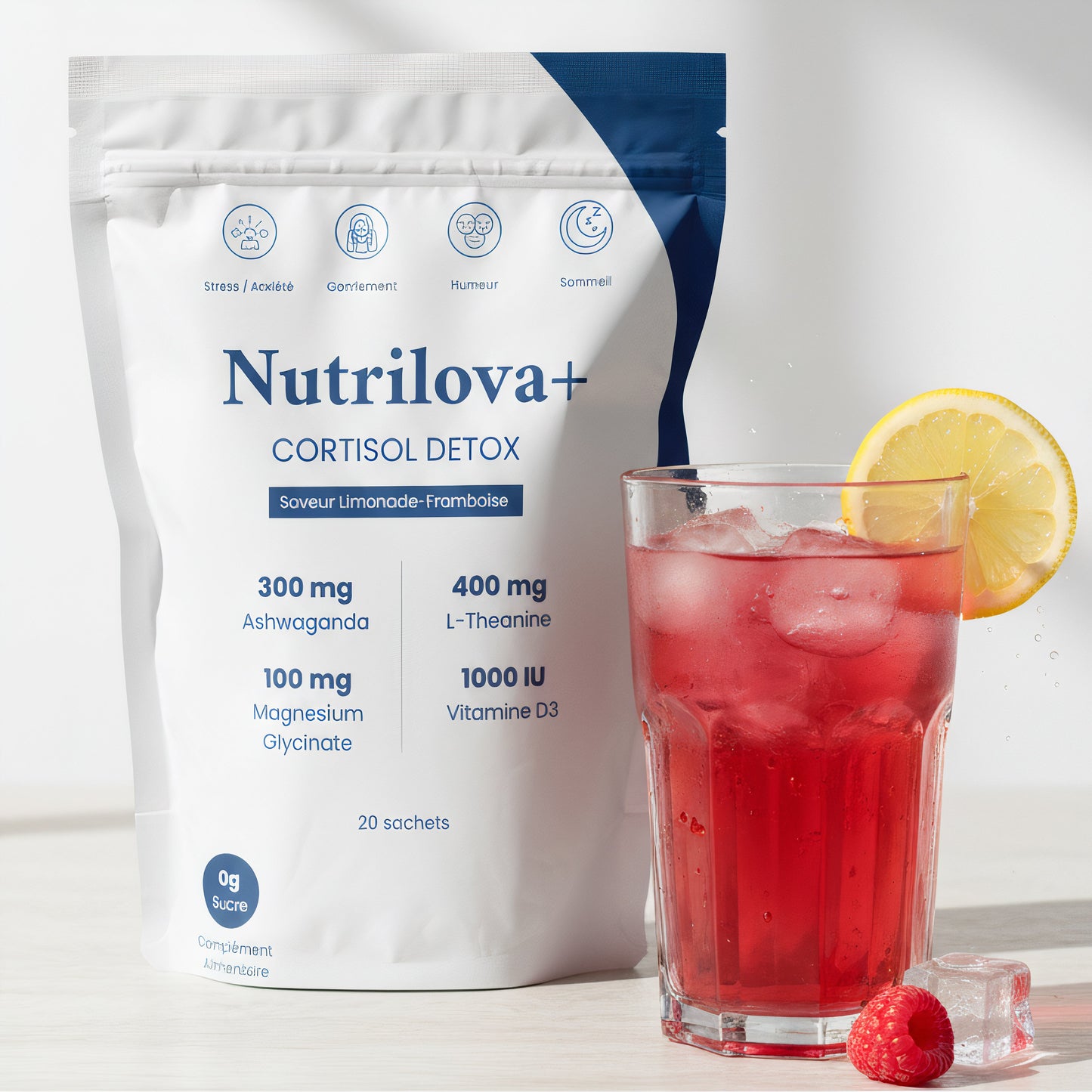 Nutrilova+® – Mélange à boire pour équilibrer le cortisol